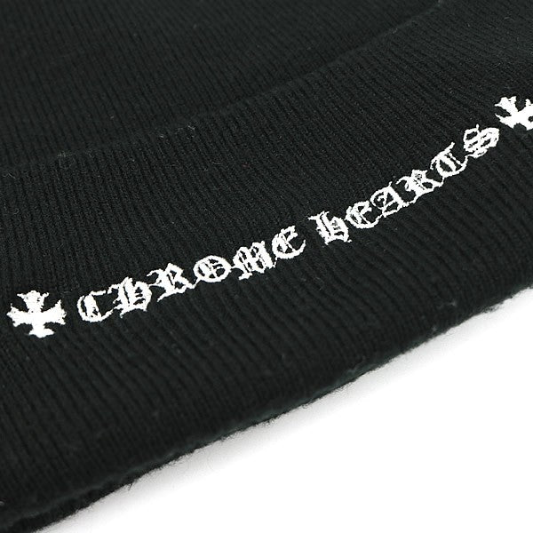 CHROME HEARTS PPO ACRYL Chomper Embroidered Beanie Black