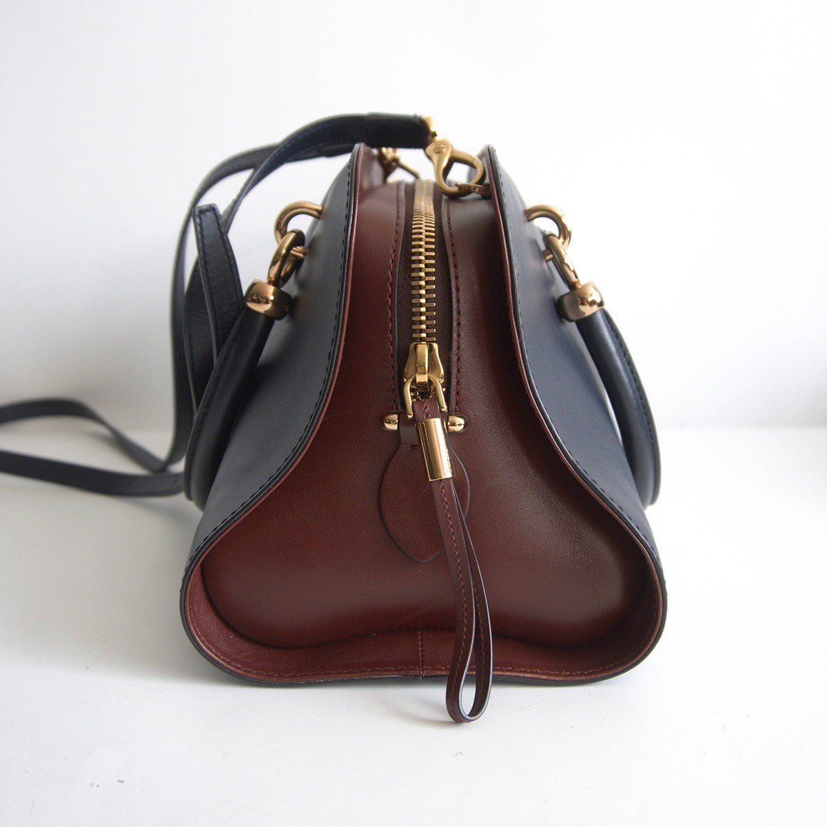TOD'S Sella Navy Leather 2-Way Shoulder Bag Size ONE SIZE
