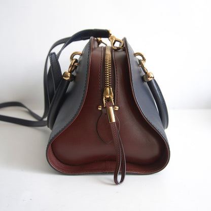 TOD'S Sella Navy Leather 2-Way Shoulder Bag Size ONE SIZE