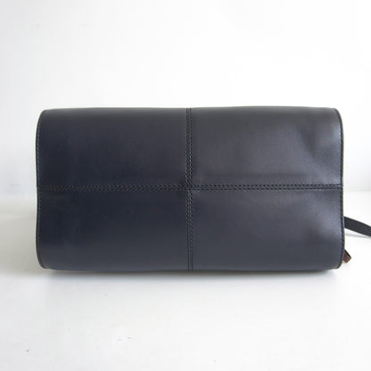TOD'S Sella Navy Leather 2-Way Shoulder Bag Size ONE SIZE