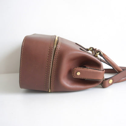 HERZ Brown Leather 2-Way Shoulder Kiss-Lock Size ONE SIZE
