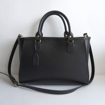 HERZ 2-Way Leather Tote Bag black Size ONE SIZE