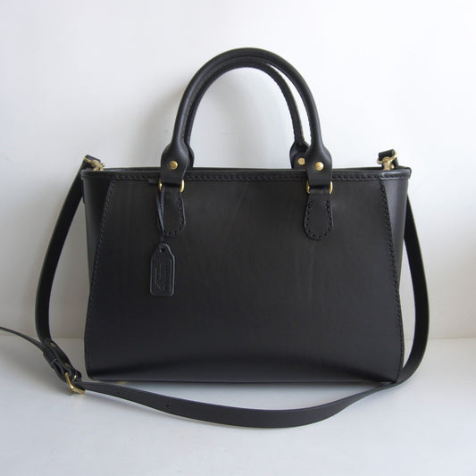 HERZ 2-Way Leather Tote Bag black Size ONE SIZE