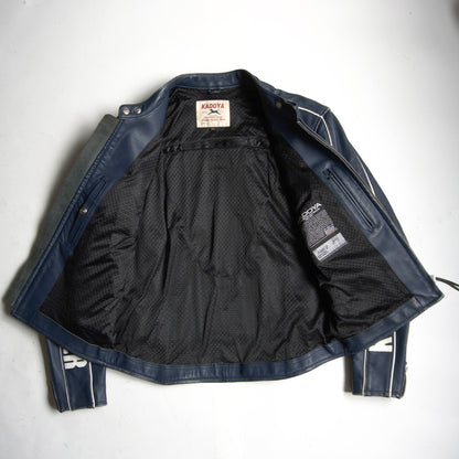 KADOYA BLACK HORSE Single Rider Leather Jacket Size XXL