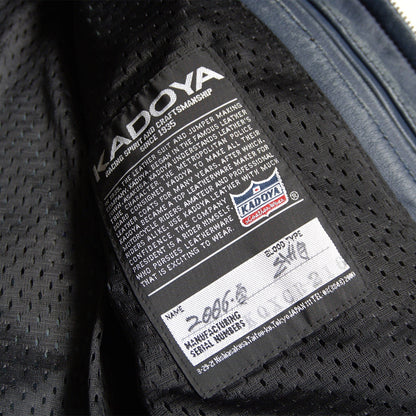 KADOYA BLACK HORSE Single Rider Leather Jacket Size XXL
