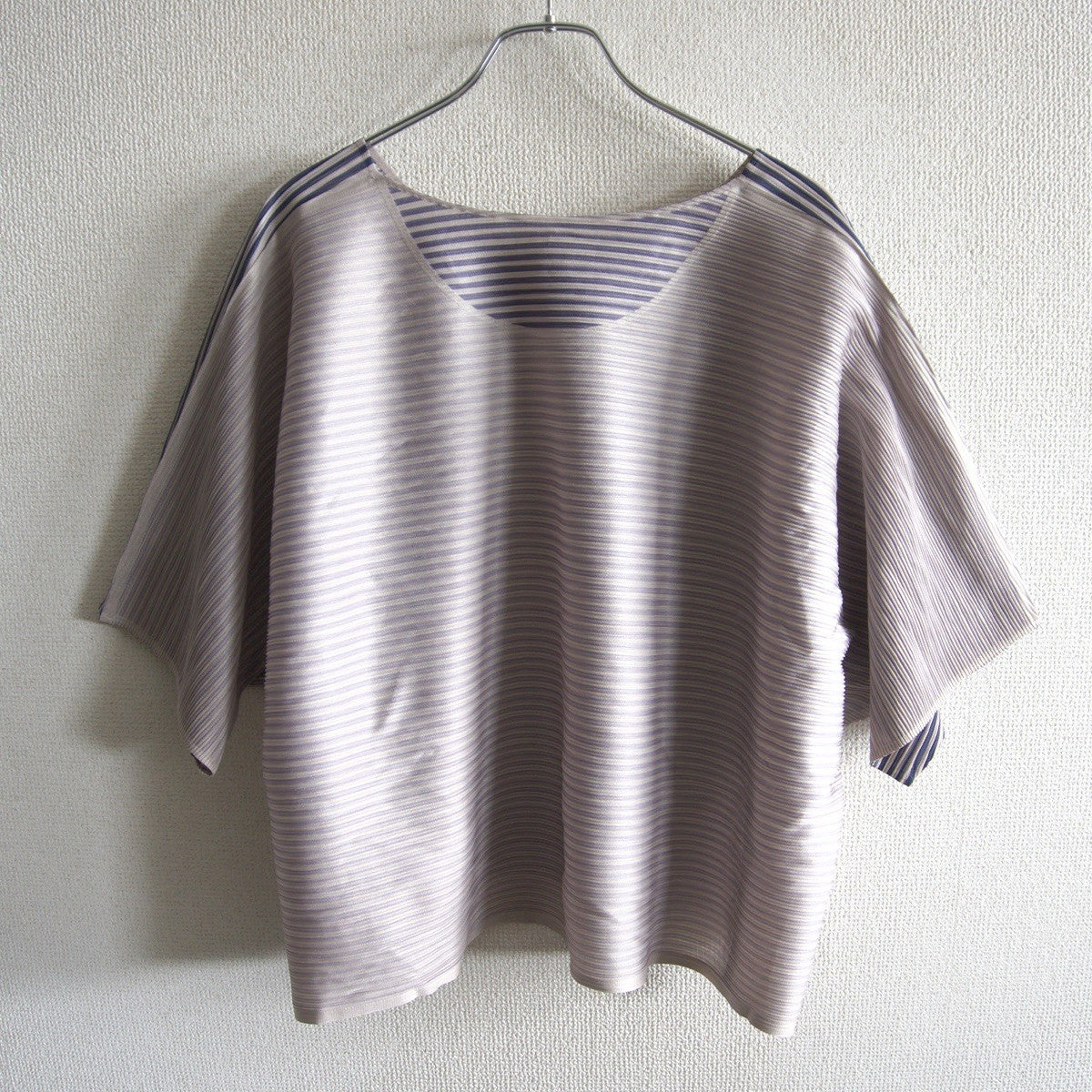 PLEATS PLEASE Horizontal Pleated Blouse Top Size L