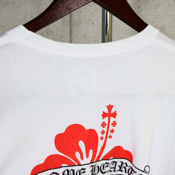 CHROME HEARTS Honolulu Hibiscus Long T-Shirt White Size L