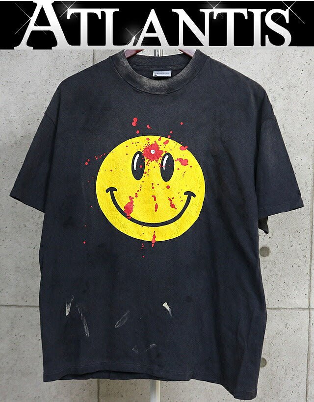 READYMADE Smile Print Short Sleeve T-Shirt Black Size L