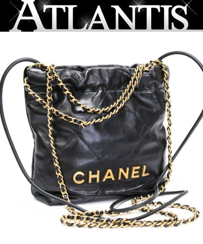 CHANEL 22 Mini Calfskin Chain Black GHW Shoulder Bag