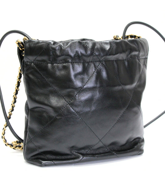 CHANEL 22 Mini Calfskin Chain Black GHW Shoulder Bag