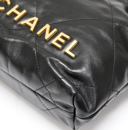 CHANEL 22 Mini Calfskin Chain Black GHW Shoulder Bag