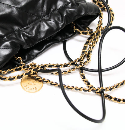 CHANEL 22 Mini Calfskin Chain Black GHW Shoulder Bag