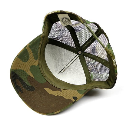 CHROME HEARTS Camo "FUCK" Patch Silver Trucker Cap