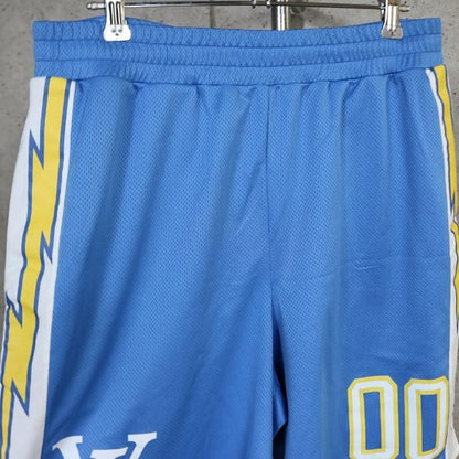 LOUIS VUITTON Logo Mesh Shorts Blue Size M