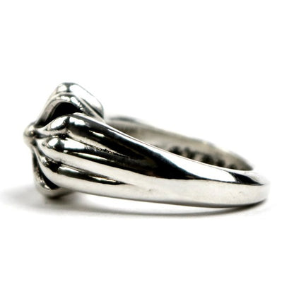 CHROME HEARTS Small Cutout CH Plus Silver 925 Ring Size JP 14