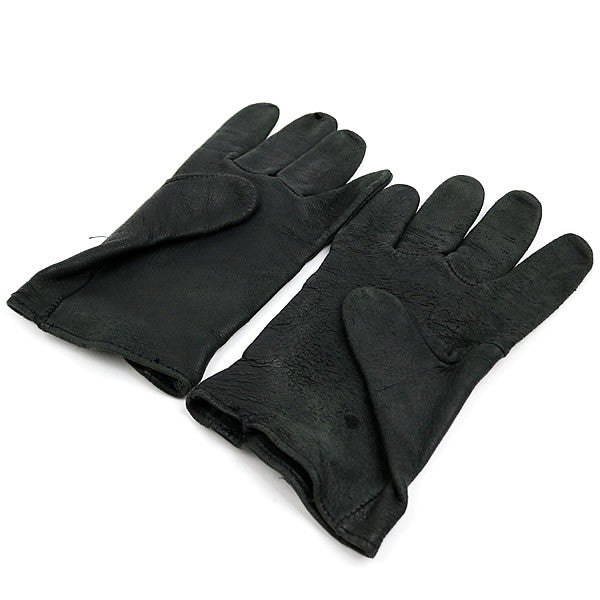 CHROME HEARTS Horseshoe Button Leather Gloves Black