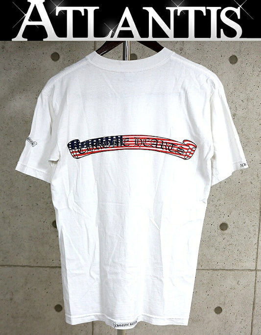 CHROME HEARTS Old American Scroll Label T-Shirt White Size M