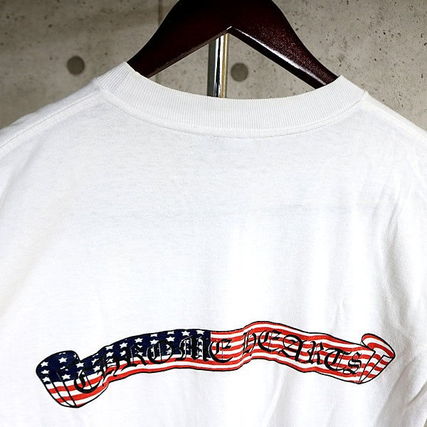 CHROME HEARTS Old American Scroll Label T-Shirt White Size M