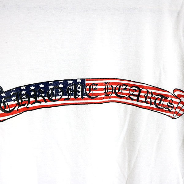 CHROME HEARTS Old American Scroll Label T-Shirt White Size M