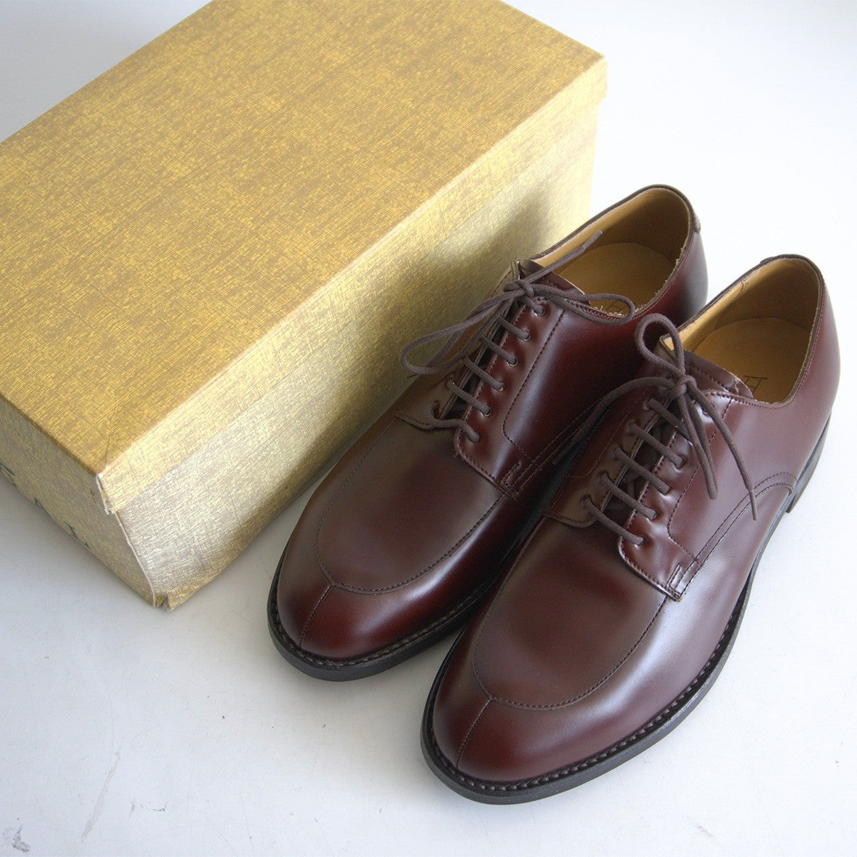 REGAL V-Tip Leather Shoes Brown Size 7
