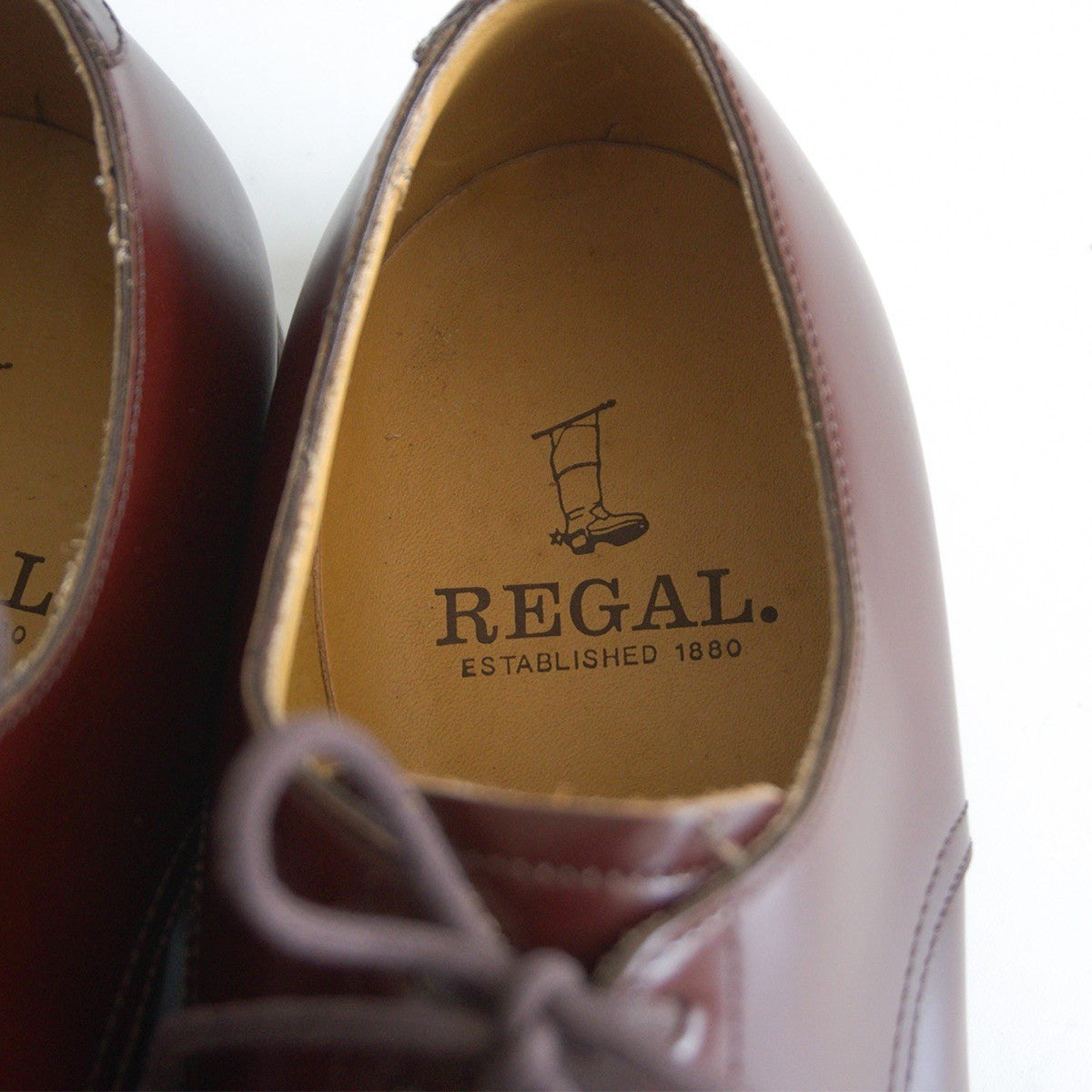 REGAL V-Tip Leather Shoes Brown Size 7