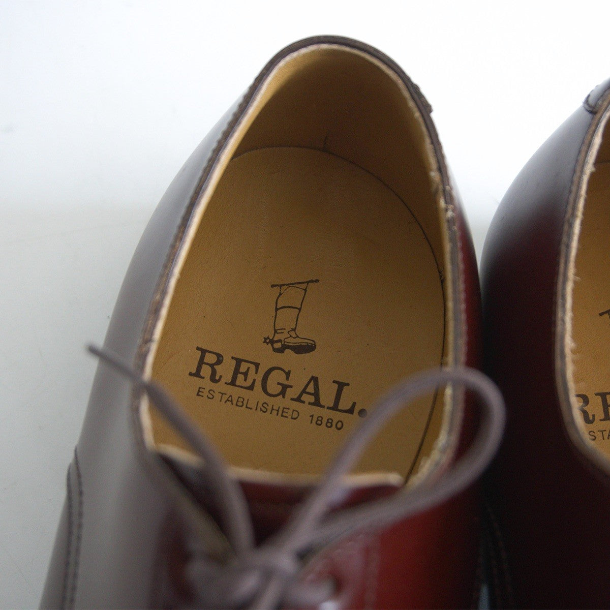 REGAL V-Tip Leather Shoes Brown Size 7