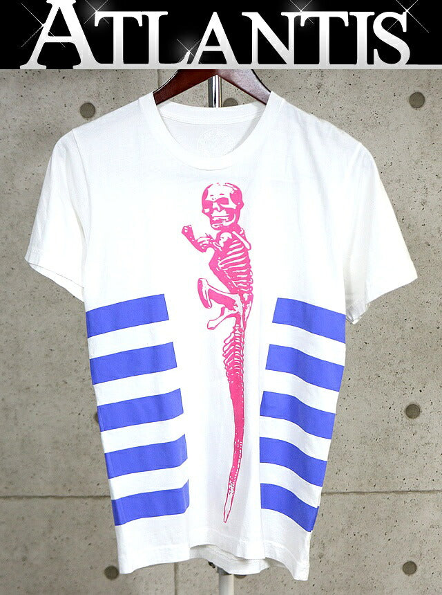 CHROME HEARTS Foti Cotton T-Shirt White/Blue/Pink Size S