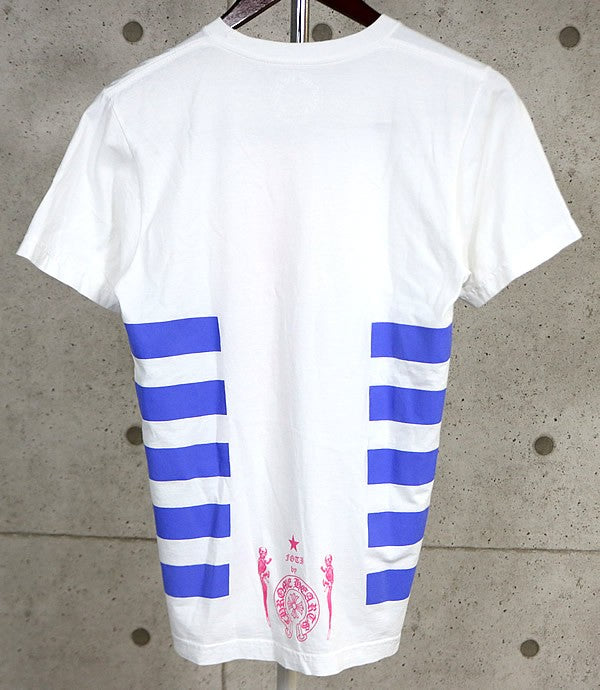 CHROME HEARTS Foti Cotton T-Shirt White/Blue/Pink Size S