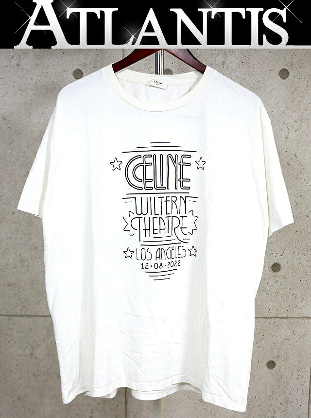 CELINE Logo T-Shirt White Size XXL
