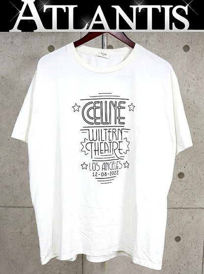 CELINE Logo T-Shirt White Size XXL