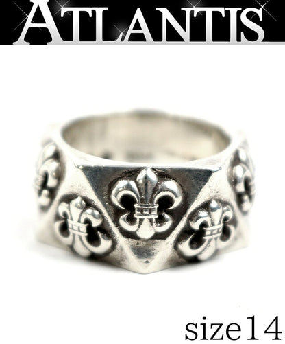 CHROME HEARTS Pentagon BS Fleur Ring Silver 925 Size JP 14