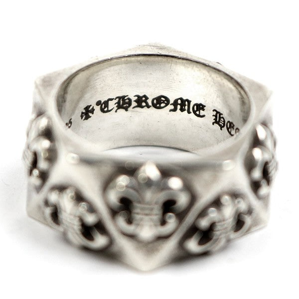 CHROME HEARTS Pentagon BS Fleur Ring Silver 925 Size JP 14