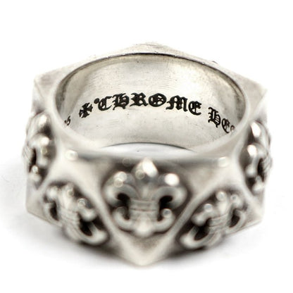 CHROME HEARTS Pentagon BS Fleur Ring Silver 925 Size JP 14