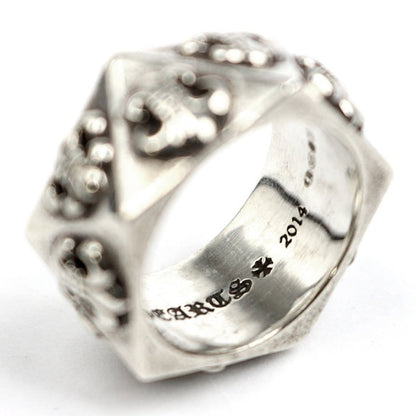 CHROME HEARTS Pentagon BS Fleur Ring Silver 925 Size JP 14