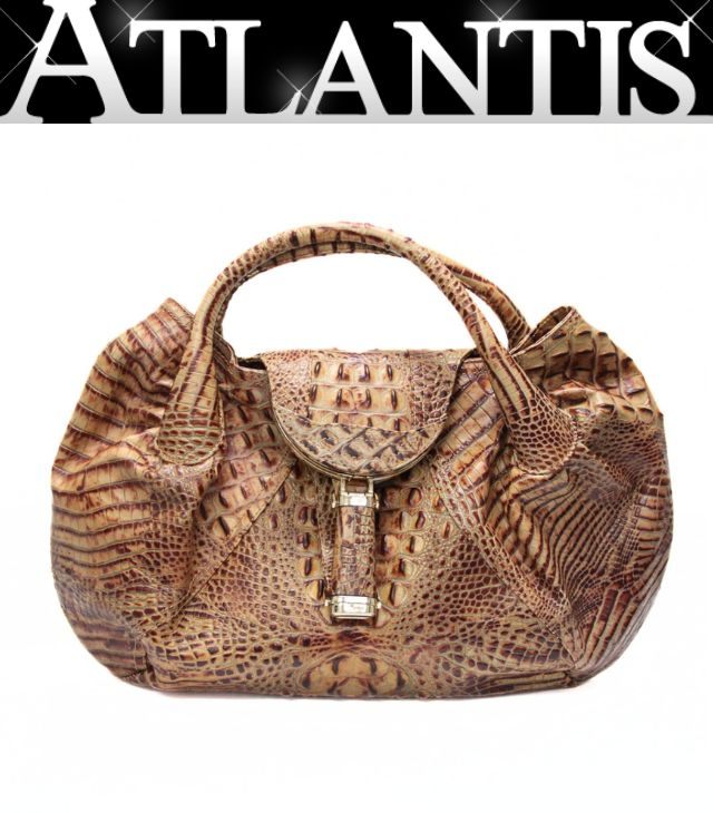 FENDI Spy Bag Real Crocodile Bag Brown