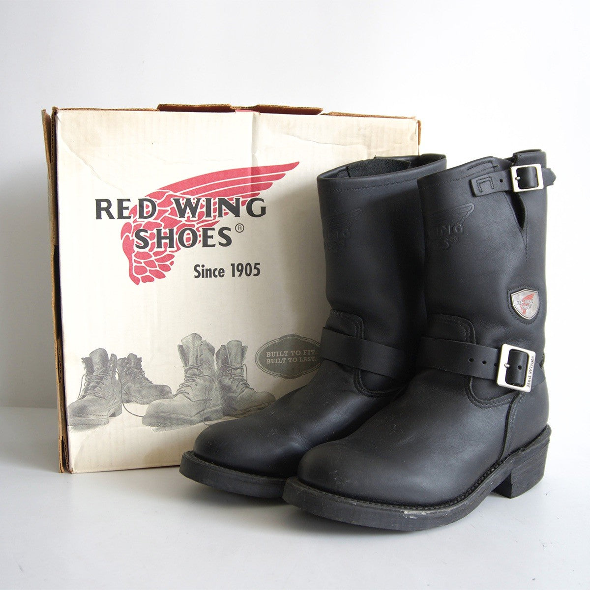 REDWING 2004 968 Black Engineer Boots Made in USA Size 7.5D