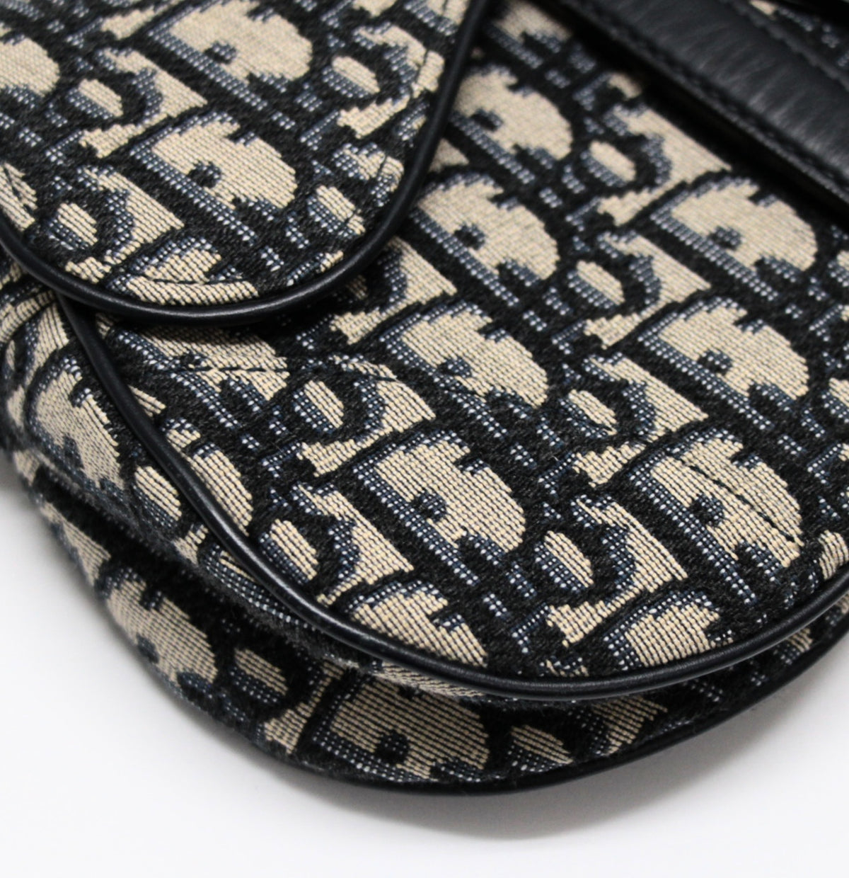 Christian Dior Mini Saddle Jacquard Navy Handbag