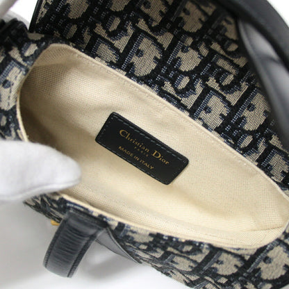 Christian Dior Mini Saddle Jacquard Navy Handbag
