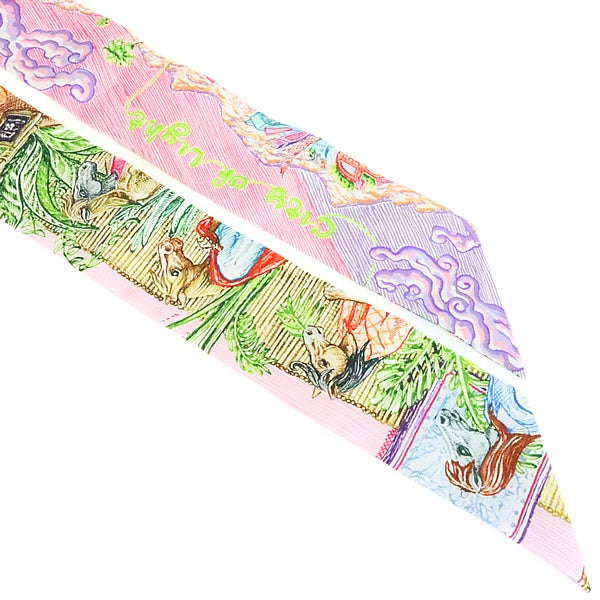 HERMES Twilly "CITY OF LIGHT" Scarf Multi