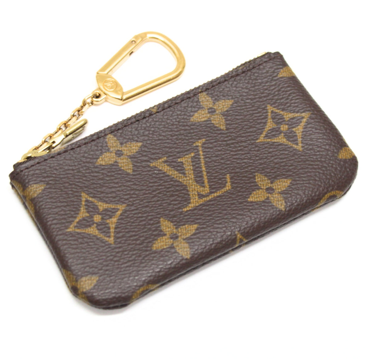 Louis Vuitton Monogram Pochette Clé Key Pouch Brown