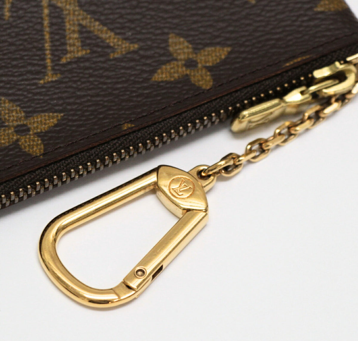 Louis Vuitton Monogram Pochette Clé Key Pouch Brown