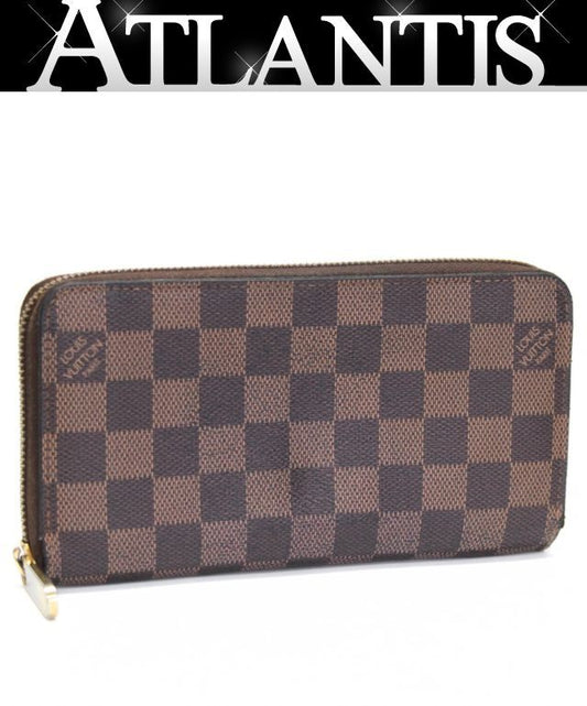 Louis Vuitton Damier Ebene Zippy Round Zip Wallet Brown