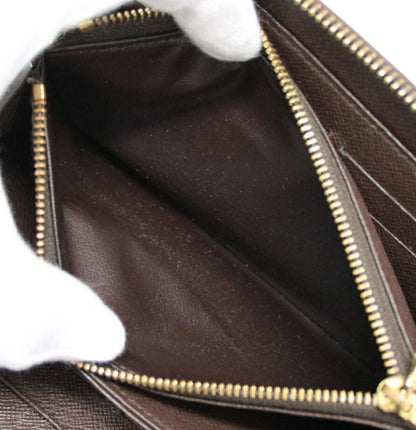 Louis Vuitton Damier Ebene Zippy Round Zip Wallet Brown