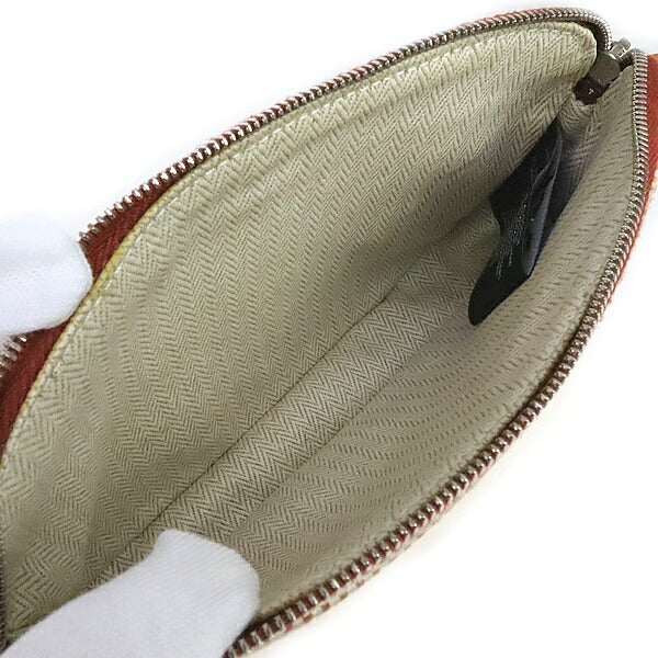 HERMES Echappee Toile H Pouch Cognac