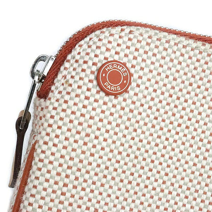 HERMES Echappee Toile H Pouch Cognac
