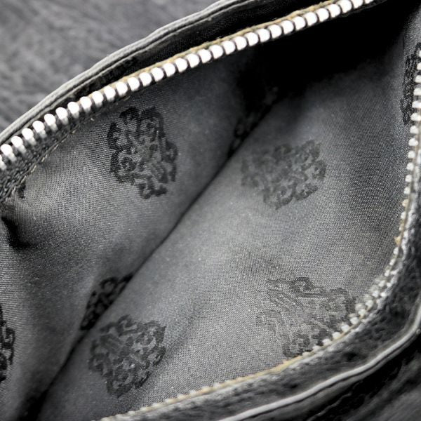 CHROME HEARTS Wave Cross Button Tri-fold Wallet Black