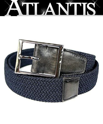 Berluti Classic Tressé Mesh Leather Belt Navy Size 85