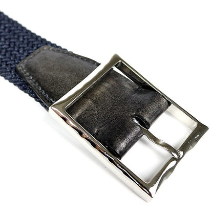 Berluti Classic Tressé Mesh Leather Belt Navy Size 85