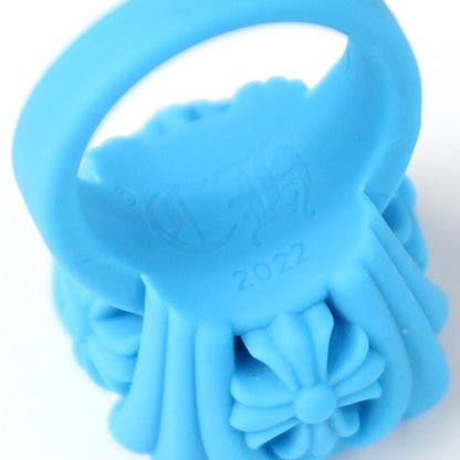 CHROME HEARTS Blue Silicon Cocktail Ring Size JP 9