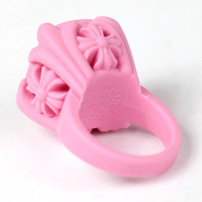 CHROME HEARTS Pink Silicon Cocktail Ring Size JP 9